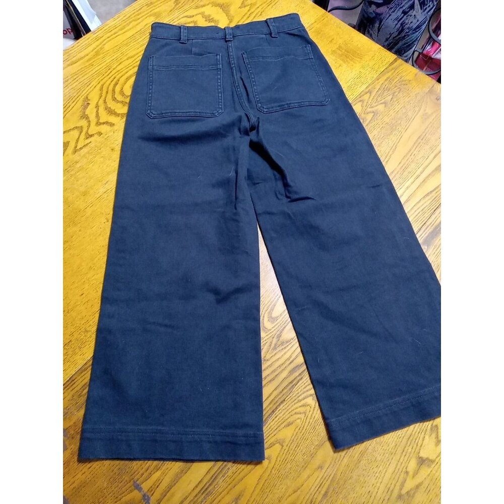 EVERLANE Womens Jeans 0 BLACK WIDE LEGS Preowned Summer Spring Winter Used - Picture 7 of 8